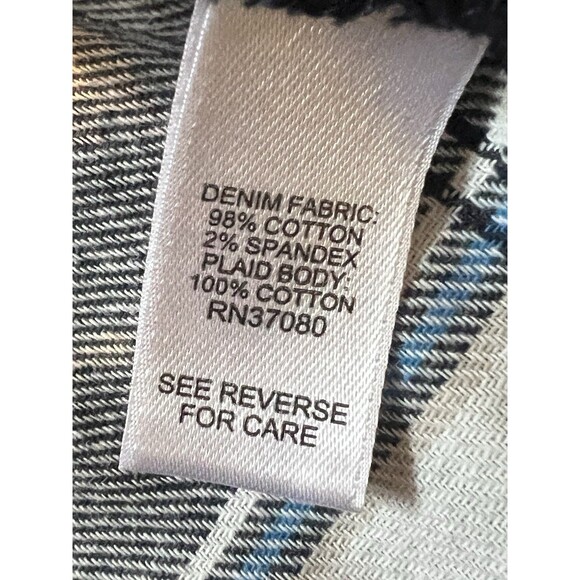 E.S.T. Denim 1946 Shacket For Women With Plaid Detail 18/20W - Picture 9 of 11